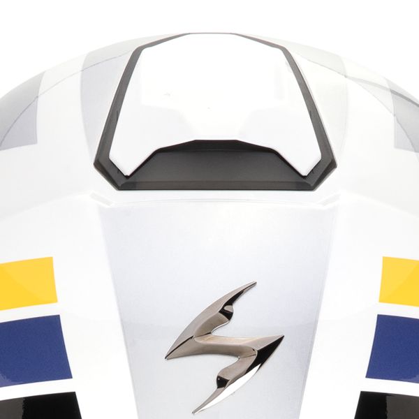 Scorpion Exo City II Blur White Silver Yellow + Kit Bluetooth Lokui K30