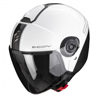 Scorpion Exo City II Carbo White Black + Kit bluetooth 5R Lite