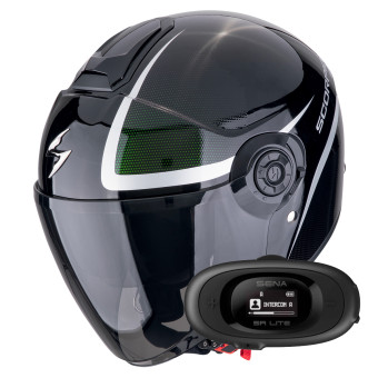 jet Scorpion Exo City II Intercity Black Chameleon + Kit bluetooth 5R Lite
