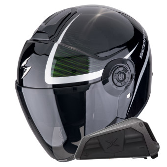 jet Scorpion Exo City II Intercity Camalen Negro + Kit Bluetooth Exo-Com Link-1