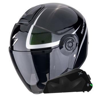 jet Scorpion Exo City II Intercity Camalen Negro + Kit Bluetooth Exo-Com Link-1C