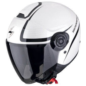 Scorpion Exo City II Intercity Blanco Negro + Kit Bluetooth Exo-Com Link-1C