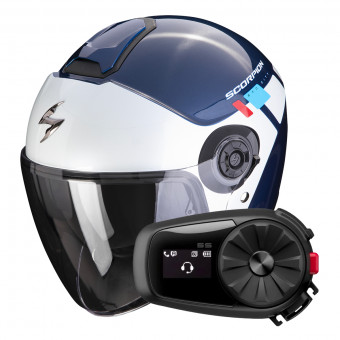 jet Scorpion Exo City II Mall Blue White Red + Kit Bluetooth 5S
