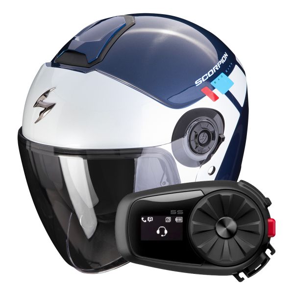 jet Scorpion Exo City II Mall Blue White Red + Kit Bluetooth 5S