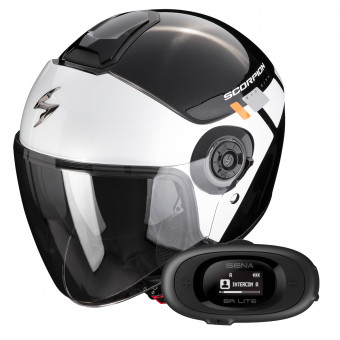 jet Scorpion Exo City II Mall Metal Black White Silver + Kit bluetooth 5R Lite