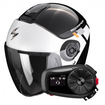 jet Scorpion Exo City II Mall Metal Black White Silver + Kit Bluetooth 5S