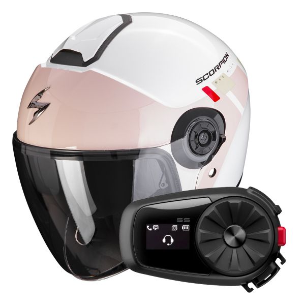 jet Scorpion Exo City II Mall White Pink Green + Kit Bluetooth 5S