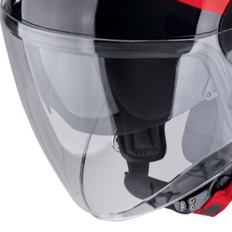 Scorpion Exo City II Riva Negro Rojo + Kit Bluetooth Exo-Com Link-1C