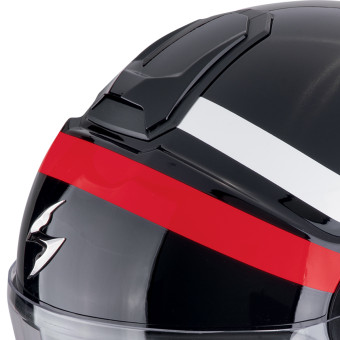 Scorpion Exo City II Riva Negro Rojo + Kit Bluetooth Exo-Com Link-1C