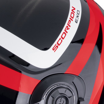 Scorpion Exo City II Riva Negro Rojo + Kit Bluetooth Exo-Com Link-1C