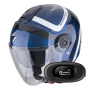 Casque jet Scorpion Exo City II Riva Blue Black + Kit bluetooth 5R Lite