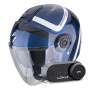 Casque jet Scorpion Exo City II Riva Blue Black + Kit Bluetooth Lokui K30