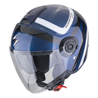 Scorpion Exo City II Riva Azul Negro + Kit Bluetooth Exo-Com Link-1