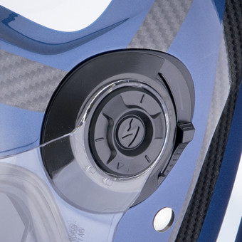 Scorpion Exo City II Riva Azul Negro + Kit Bluetooth Exo-Com Link-1