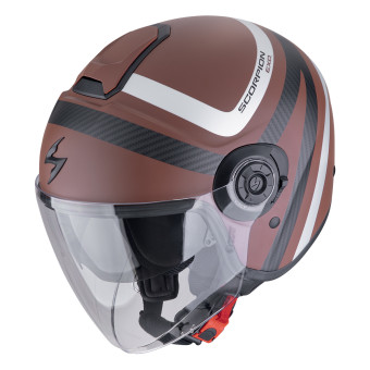Scorpion Exo City II Riva Marrn Plata + Kit Bluetooth Exo-Com Link-1C
