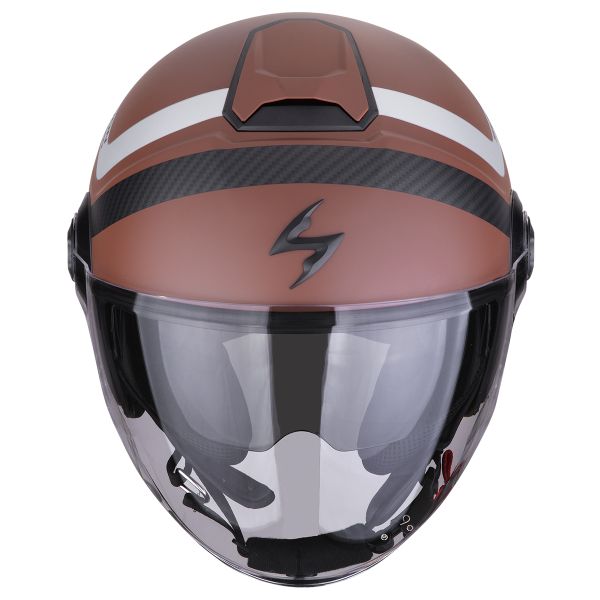 Scorpion Exo City II Riva Marrn Plata + Kit Bluetooth Exo-Com Link-1