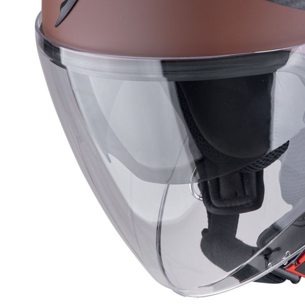 Scorpion Exo City II Riva Marrn Plata + Kit Bluetooth Exo-Com Link-1