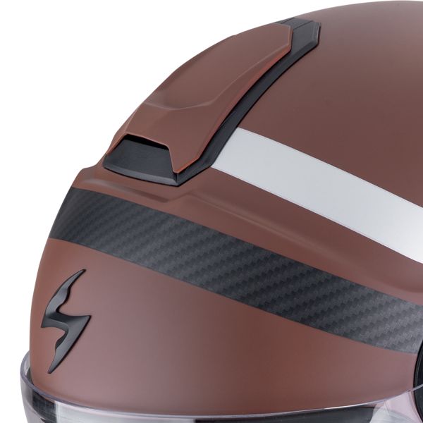 Scorpion Exo City II Riva Marrn Plata + Kit Bluetooth Exo-Com Link-1