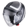 Casque jet Scorpion Exo City II Riva Plata Mate Negro Blanco
