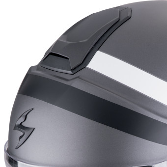 Scorpion Exo City II Riva Plata Mate Negro Blanco + Kit Bluetooth Exo-Com Link-1C