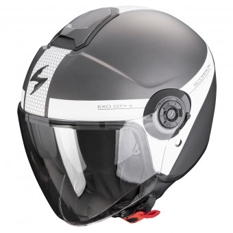 Scorpion Exo City II Short Matt Silver White + Kit bluetooth 5R Lite
