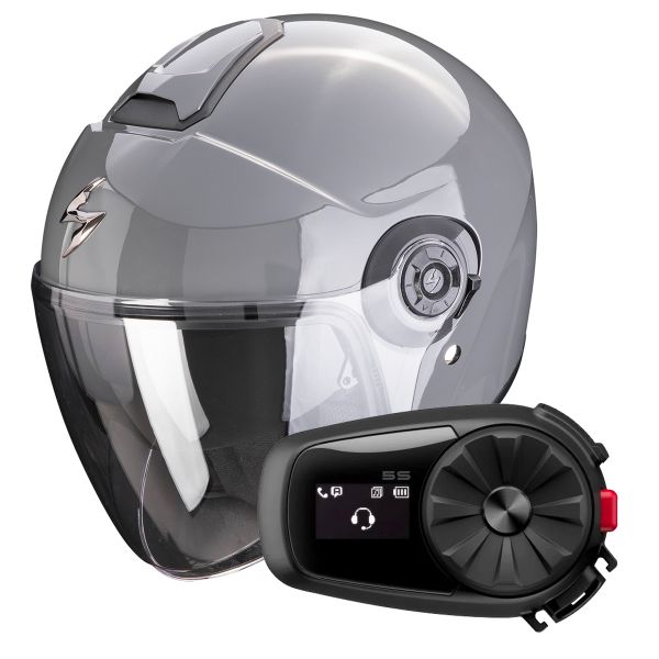 jet Scorpion Exo City II Solid Cement Grey + Kit Bluetooth 5S