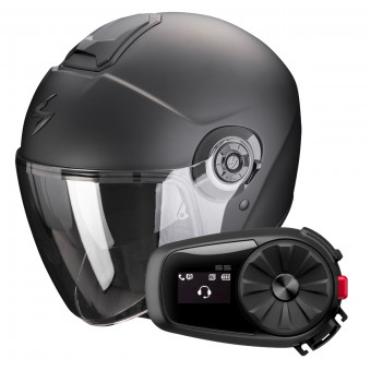 jet Scorpion Exo City II Solid Matt Black + Kit Bluetooth 5S