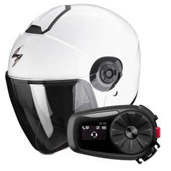 jet Scorpion Exo City II Solid White + Kit Bluetooth 5S