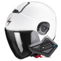 Casque jet Scorpion Exo City II Solid White + Kit Bluetooth BT Mini