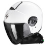 Casque jet Scorpion Exo City II Blanco Slido + Kit Bluetooth Exo-Com Link-1C