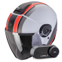 Casque jet Scorpion Exo City II Vel Grey Red Matt + Kit Bluetooth Lokui K30