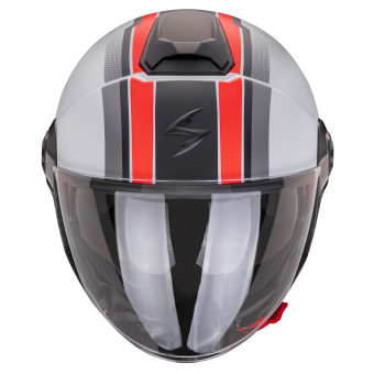 Scorpion Exo City II Vel Gris Rojo Mate + Kit Bluetooth Exo-Com Link-1
