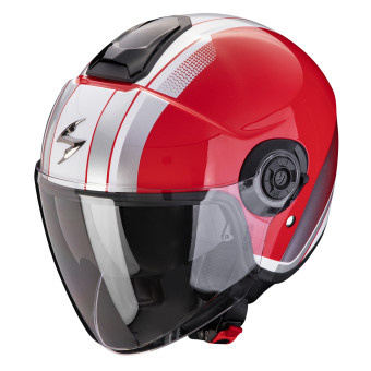 Scorpion Exo City II Vel Rojo Blanco + Kit Bluetooth Exo-Com Link-1C
