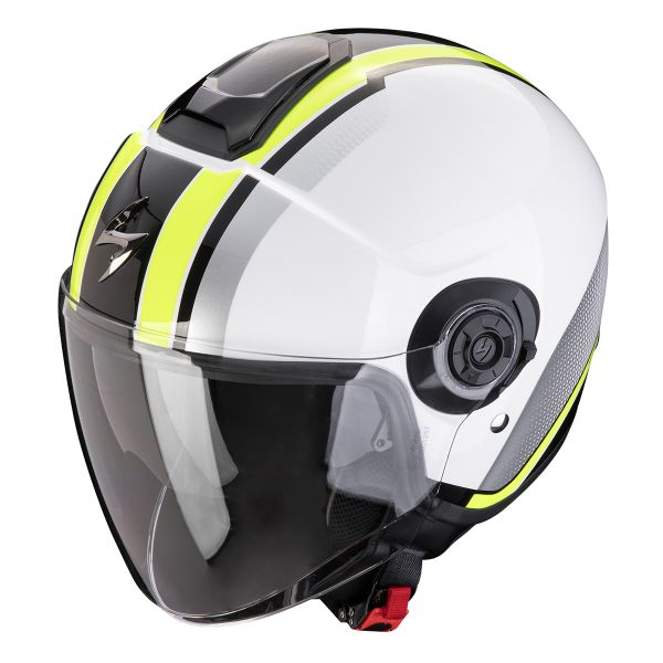 Scorpion Exo City II Vel White Yellow Fluo + Kit bluetooth 5R Lite Solo