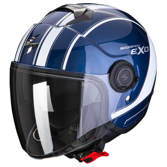 Scorpion Exo City Scoot Blue White + Kit Bluetooth Sena 5S Solo