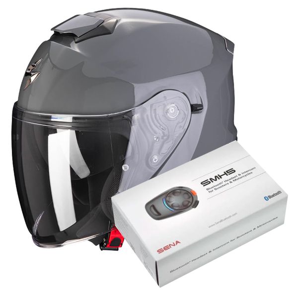 jet Scorpion Exo S1 Grey Cement + Kit Bluetooth SMH5 Solo