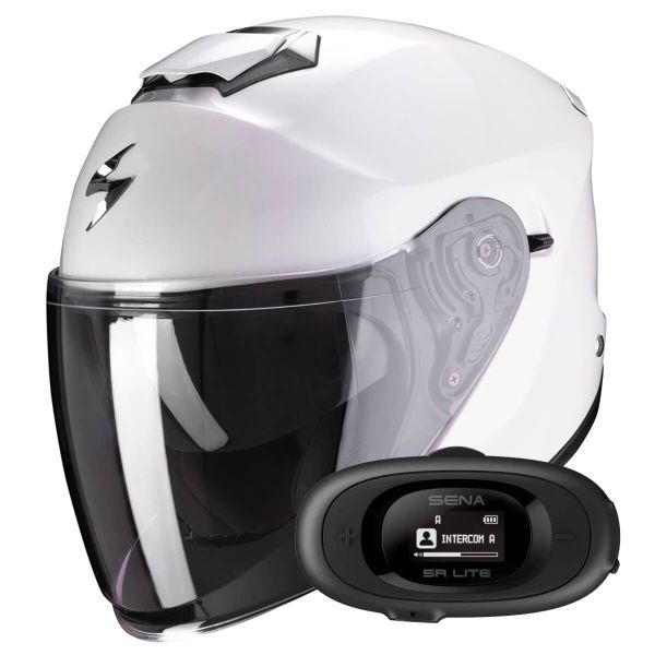 jet Scorpion Exo S1 White + Kit bluetooth 5R Lite