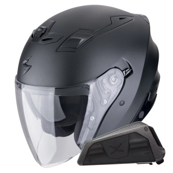 jet Scorpion Exo Z1 Negro Perla Mate + Kit Bluetooth Exo-Com Link-1