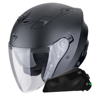 jet Scorpion Exo Z1 Negro Perla Mate + Kit Bluetooth Exo-Com Link-1C