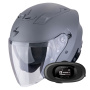 Casque jet Scorpion Exo Z1 Cement Grey Matt + Kit bluetooth 5R Lite Solo