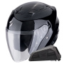 Casque jet Scorpion Exo Z1 Metal Black + Kit bluetooth Exo-Com Link-1