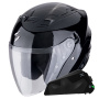 Casque jet Scorpion Exo Z1 Metal Negro + Kit Bluetooth Exo-Com Link-1C