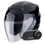 Casque jet Scorpion Exo Z1 Metal Black + Kit Bluetooth Lokui K30