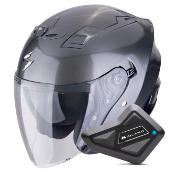 jet Scorpion Exo Z1 Metal Grey + Kit Bluetooth BT Mini