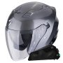 Casque jet Scorpion Exo Z1 Metal Gris + Kit Bluetooth Exo-Com Link-1C
