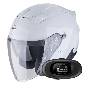 jet Scorpion Exo Z1 Pearl White + Kit bluetooth 5R Lite Solo