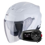 Casque jet Scorpion Exo Z1 Pearl White + Kit Bluetooth 5S Solo