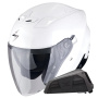 Casque jet Scorpion Exo Z1 Pearl White + Kit bluetooth Exo-Com Link-1