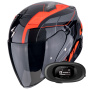 Casque jet Scorpion Exo Z1 Vue Black Red + Kit bluetooth 5R Lite Solo