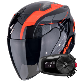 jet Scorpion Exo Z1 Vue Black Red + Kit Bluetooth 5S Solo